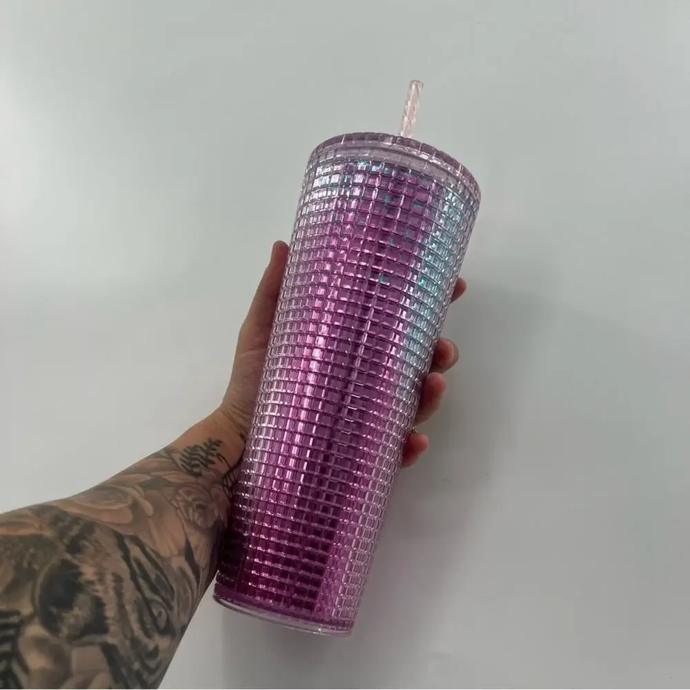Starbucks Summer 2021 Venti Pink and Blue 24oz Cup Straw Tumbler